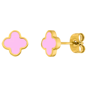 Pink Clover Ohrstecker | 18K vergoldet