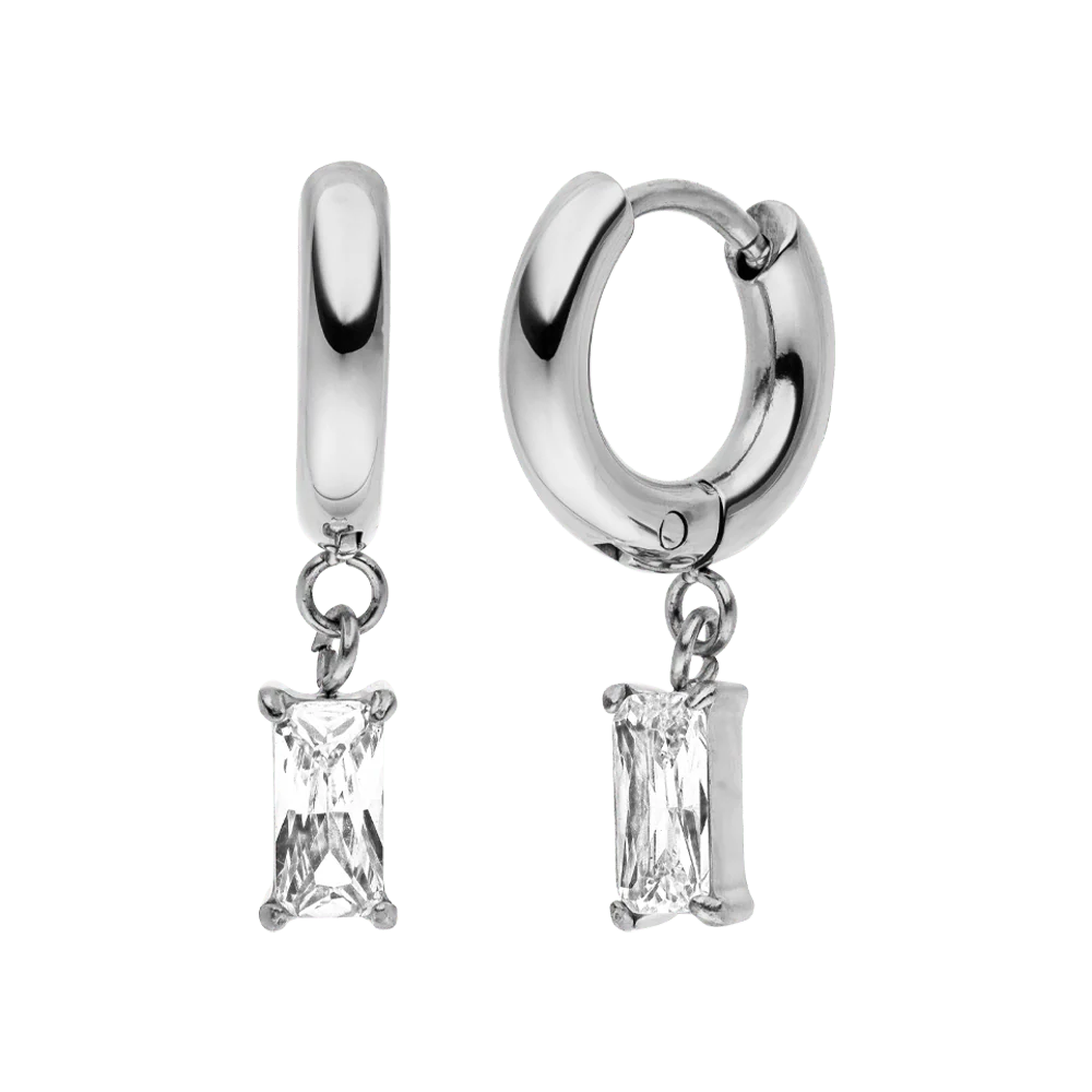 Simple Baguette Ohrringe | 18K vergoldet – Bild 8
